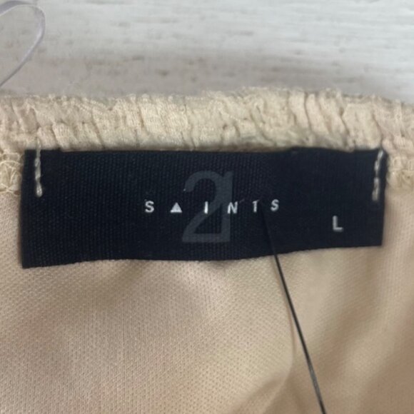 21 Saints Textured Strapless Tube Top Large Neutral Beige New - Picture 6 of 9